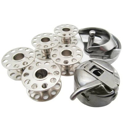 1pc Bobbin Case +1pc Shuttle +5pcs Spools Kit Domestic Sewing Machine Fittings - Image 1 of 4