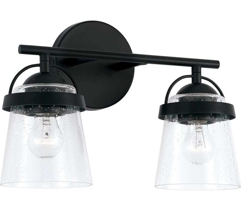 Tocador HomePlace 147021MB-534 Madison, 2 luces 200 vatios totales, negro mate Foto 1 de 1