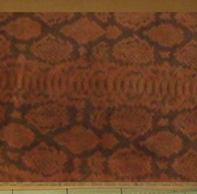 Brown Pig Suede Python Print Leather Cow Hide Skin N25T - Image 1 of 2