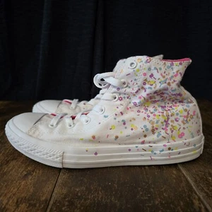 Converse All Star Chuck Taylor Junior Size 5 White Confetti Sneakers 661832F - Picture 1 of 9