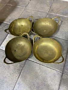 4 Thai Traditional Brass Pan Home Cooking Food/Dessert Katathong Need Clean 5in - Picture 1 of 4