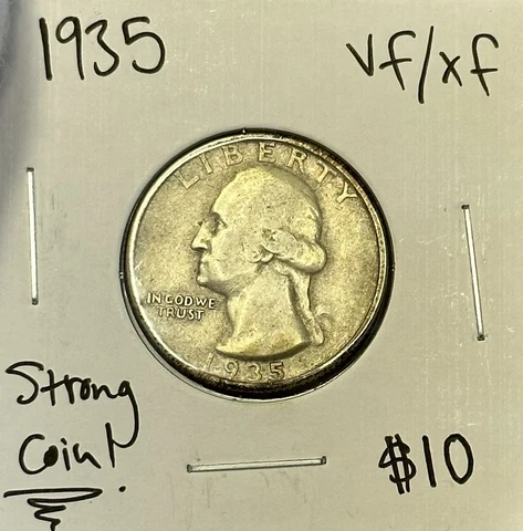 1935 P Washington Quarter VF/XF -Strong Coin! Cover