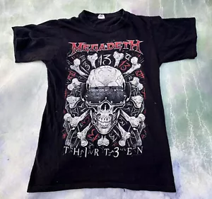 Camiseta Megadeth Thirteen 13 Tour 2012 para hombre doble cara talla S. - Imagen 1 de 4