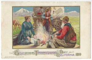 Postal de Acción de Gracias de 1912 - Winsch Schmucker California Gold Seekers, Miners - Imagen 1 de 2