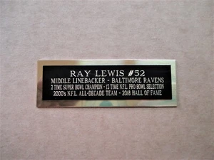 Ray Lewis Baltimore Ravens Nameplate For A Bobblehead Doll Display Case 1" X 3" - Picture 1 of 12