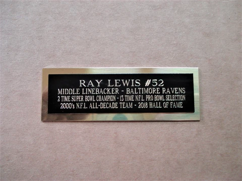 Ray Lewis Football Card Baltimore Ravens Card Plaque Nameplate 1" X 3" Cover