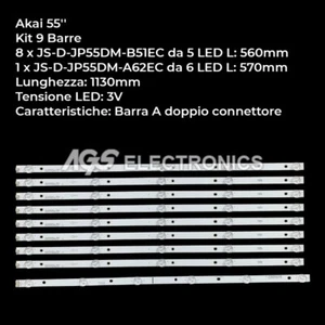 KIT 9 BARRES RUBAN LED TV AKAI JS-D-JP55DM-A51EC JS-D-JP55DM-B51EC 3V - Bild 1 von 1