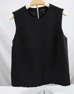 Victoria Beckham For Target Womens M Black Sleeveless Fringe Zipper Back Blouse - Picture 1 of 8