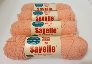Vintage Kmart Sayelle 4-lagig verzehrtes Acrylgarn leichter Pfirsich 1016 4oz Menge 4 Stränge - Bild 1 von 8