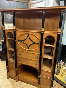 Biedermeier Salon 9 Teile Kirschbaum Antik Zimmer Möbel Tisch Stühle Standuhr - Bild 1 von 24