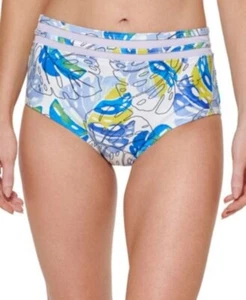 Tommy Hilfiger MONSTERA LEAF SKY CAPTAIN MULTI Bikini Swim Bottom, US Medium - Picture 1 of 4