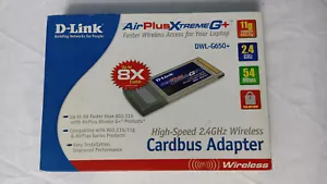 D-Link AirPlus Xtreme G+ DWL-G650+ High-Speed 2.4GHz Wireless Cardbus Adapter - Picture 1 of 12
