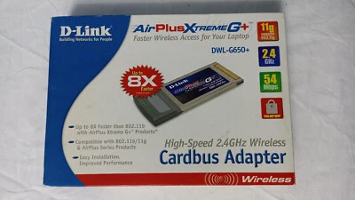 D-Link AirPlus Xtreme G+ DWL-G650+ High-Speed 2.4GHz Wireless Cardbus Adapter - Image 1 of 4