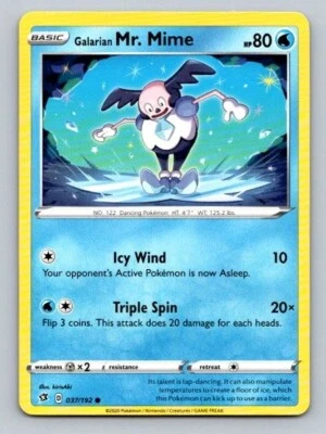 2020 Pokemon Card Rebel Clash Galarian Mr. Mime 37/192 - Image 1 of 2