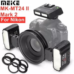 Meike MK-MT24 II Macro Twin Flash Light Speedlite For Nikon D3100 D3200 D5300 - Picture 1 of 7