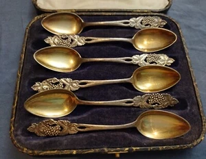 Beautiful Vintage cafespoons, silver, gold plated, 1958. - Picture 1 of 8