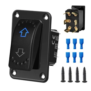 Panel Interruptor Balancín Polaridad Inversa Momentáneo 12V Azul LED Flechas Barco de 3 Vías - Imagen 1 de 8