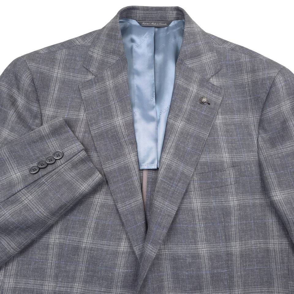Abrigo Blazer Deportivo Jack Victor Midland Gris y Azul Lana a Cuadros $848 Para Hombre Talla 44L Foto 1 de 4