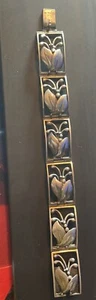 Bracciale Pannello Vintage Pesante Argento Sterling 7"" 39,35g - Foto 1 di 5