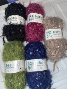 NOBO No Boundaries Yarn 375/1 MUL - 50g 30m soft slub fur flag twist - Picture 1 of 21