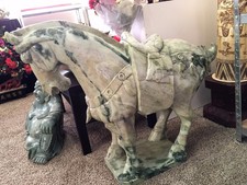 Huge 40" Jade Saddled Tang Horse (LH3C)