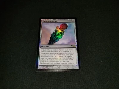 MTG 1x Mirrodin rare artifact HP Spanish FOIL Proteus Staff - ships w/ tracking - Image 1 of 2