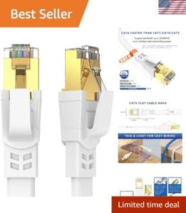 Cavo Ethernet Cat 8 75FT, Cavo Ethernet Internet Cat8 Resistente ad Alta Velocità... - Foto 1 di 8