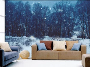3D Snow Forest 3438 Wallpaper Mural Wall Print Wall Wallpaper Murals US Coco - Picture 1 of 11