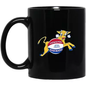 Taza Houston Mavericks 11 oz. Cerámica negra | Equipo de baloncesto ABA - Imagen 1 de 1