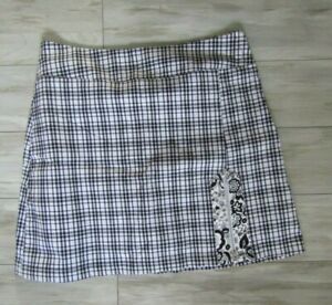 Allyson Whitmore Golf Skirt Petite Black & White Plaid Skort Size 8P