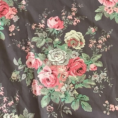 "1 Laura Ashley PÚRPURA PÁLIDO ROSA EN MAL ESTADO ROSAS Cortina Forrada Panel 40""x84""" Foto 1 de 4