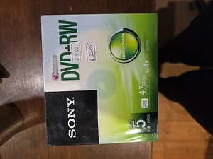 5 pack Genuine SONY Blank DVD+RW 1x-4x 120min 4.7GB Rewritable DVD Disc 5DPW47SS - Picture 1 of 2