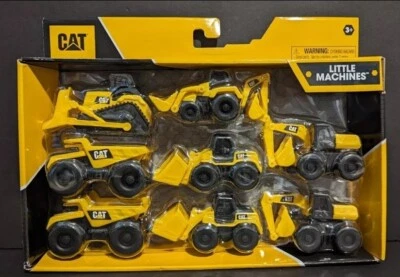 CAT Little Machines 8Pk Caterpillar Toy Vehicles & Playset 3+ NEW - Image 1 of 3