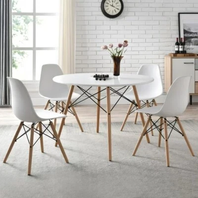 Mainstays 42inch Round Modern Dining Table Mid Century Style, Include 1 Table, - Image 1 of 4