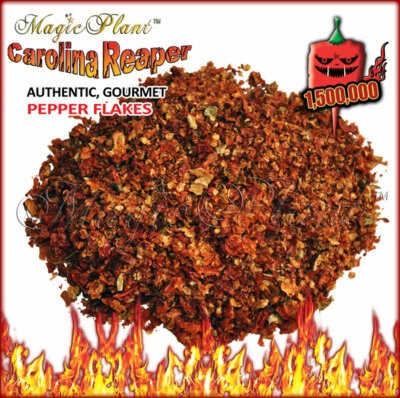 Natural Carolina Reaper Peppers Crushed Chili Flakes -Crazy Hot Pepper (6 sizes) - Image 1 of 4