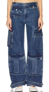 New Revolve Grlfrnd The Lara Wide Leg Cargo Jean Size 25 Sold Out Size - Picture 1 of 11