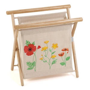 HobbyGift Knit Sew: Embroidered: Wildflowers -Wooden Knitting Fabric Storage Box - Picture 1 of 1