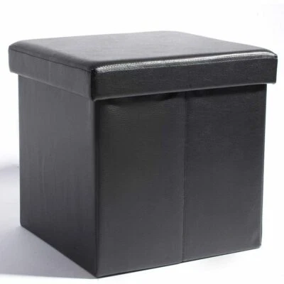 Sitzwürfel Fußbank Aufbewahrungsbox faltbar belastbar bis 300 kg Aus MDF-Platte  - Bild 1 von 2