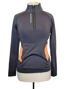 SECOND SKIN GRAY/PEACH LONG SLEEVE COMPRESSION ATHLETIC SWEATER SIZE MEDIUM - Picture 1 of 6