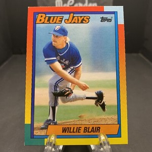 1990 Topps Traded Factory Set White Back Willie Blair #8T Rookie RC Blue Jays