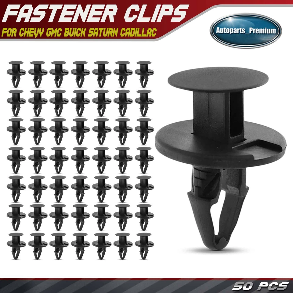 50 piezas clips de nailon de 10,5 mm tanque y panel accesorio retenedor para Chevy GMC Buick Foto 1 de 4