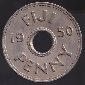Fiji 1950 One Penny 1d George VI - Extra Fine - Picture 1 of 3