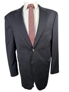 IZOD Mens Navy Blue REG FIT Wool 2 Button Suit Sport Coat Blazer Jacket 46R - Picture 1 of 9