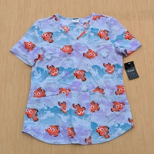NWT Pixar Finding Nemo Scrub Top XS Womens Disney Nurse Medical Uniform - Picture 1 of 6