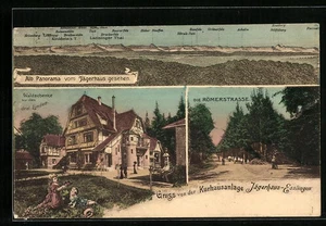 AK Esslingen / Neckar, Kurhausanlage Jägerhof-, Panorama, Waldschenke Zu den dr - Picture 1 of 2