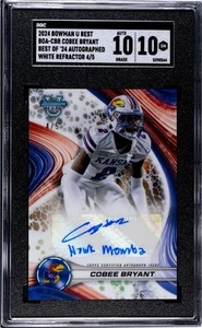 2024 Bowman's Best University - Cobee Bryant #46 White Refractor /5 Auto SGC 10 - Imagen 1 de 2