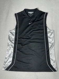 Nike Center Swoosh SleeveLess Tank Top Mens Black Grey Athletic Size Large - Picture 1 of 8