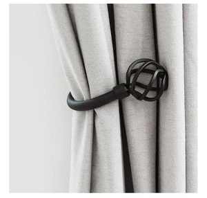 Handmade Metal Curtain Holdbacks 2pcs, Decoration Matt Black Matte Black - Picture 1 of 6