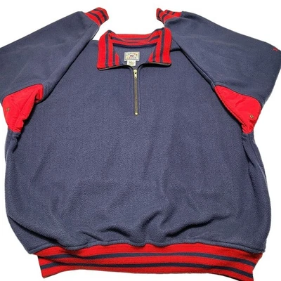 VINTAGE Cutter & Buck Sweatshirt Men's XL 1/4 Zip Fleece Pullover Blue Red USA - Image 1 of 4