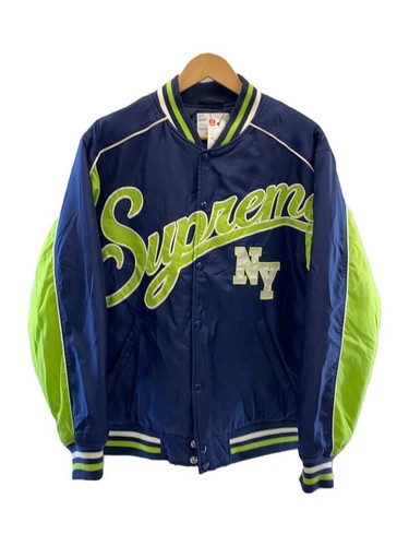 Supreme 20AW Giacca da Stadio con Scritta a Contrasto Varsity M Nylon NVY
